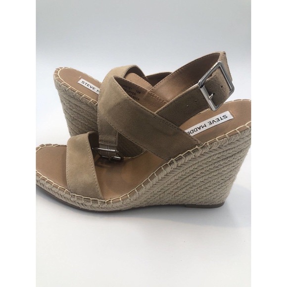 Steve Madden Shoes - Steve Madden URI Espadrille Wedge Sandal in‎ Tan Suede Size 10 Women New Comfort